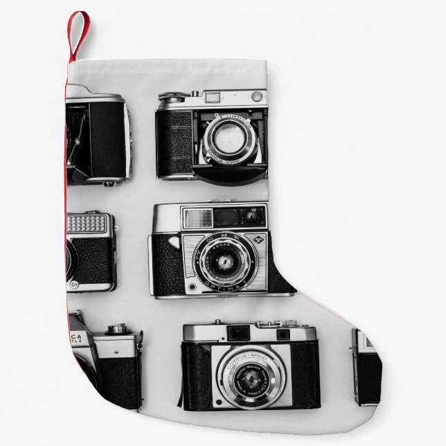 Svartvita kameror liten julstrumpa (Framsidan)