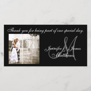 Svartvita kort för brölloptackMonogram