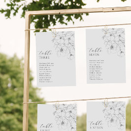 Svartvita kort med minimalistisk Blommigt för säte