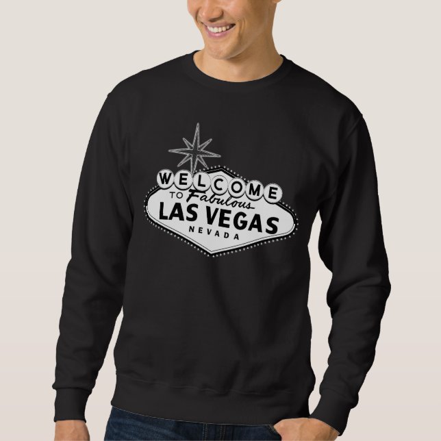 Svartvita Las Vegas undertecknar Sweatshirt (Framsida)