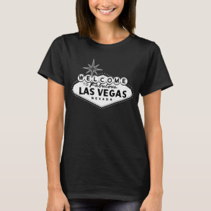 Svartvita Las Vegas undertecknar T-tröja T-shirt