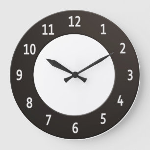 Svartvita Minimalistic Stor Klocka