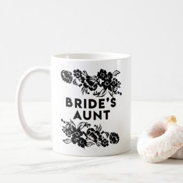 Svartvita modern blom- brytningbrud moster kaffemugg