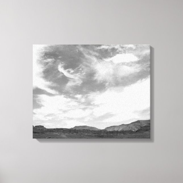 Svartvita moln ovanför Utah-öknen 16 x 20 Canvastryck (Framsida)