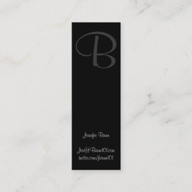 Svartvita Murray Hill Mini Visitkort (Framsida)