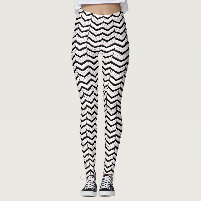 Svartvita och  tuggben leggings (Framsida)