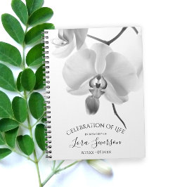 Svartvita Orchids Firande i Life Guest Bok Anteckningsbok