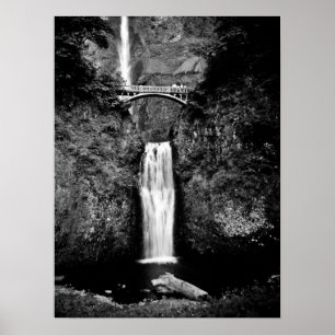 (Svartvita) Oregon vattenfall, Poster