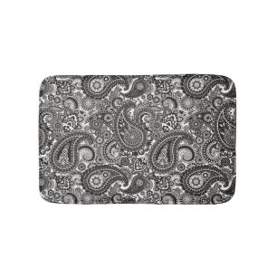 Svartvita Paisley Badrumsmatta