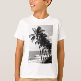Svartvita palmträd t-shirt