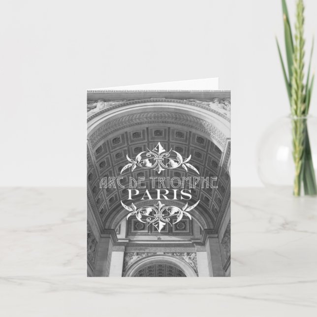 Svartvita Paris reser den Notecard bågen Triomphe Kort (Framsida)