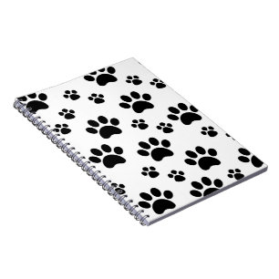 Svartvita Pawprint Anteckningsbok