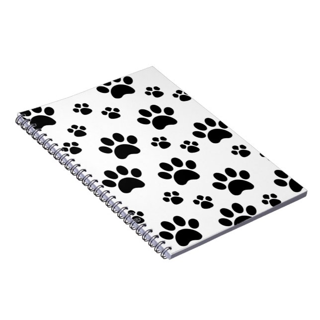 Svartvita Pawprint Anteckningsbok (Högra Sidan)