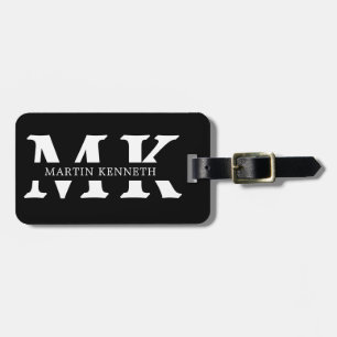 Svartvita personligmanar Monogram Bagagebricka