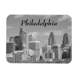 Svartvita Philly skyscraper Magnet