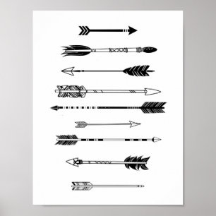 Svartvita pilar poster