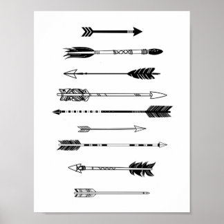 Svartvita pilar poster