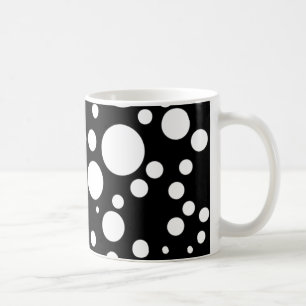svartvita polka-prickar kaffemugg