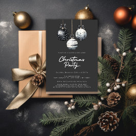 Svartvita prydnadsföremål Minimalistisk jul Party Inbjudningar