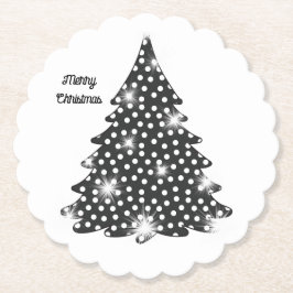 Svartvita punkter för julgran Underlägg Papper