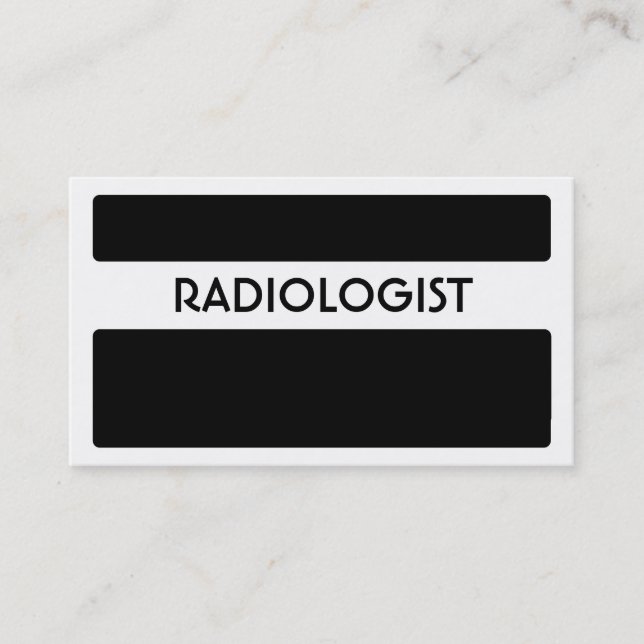 Svartvita radiologa affärskort visitkort (Framsida)