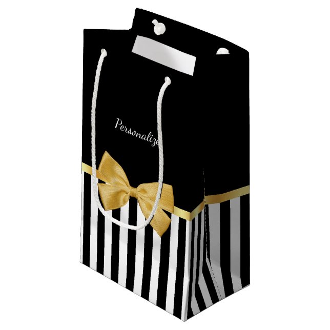 Svartvita randar för elegant guld- pilbåge med (Framsidan Vinklad)