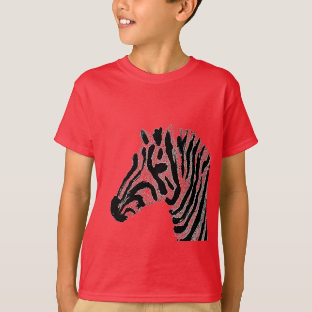 Svartvita randar för zebra tryck t-shirt (Framsida)