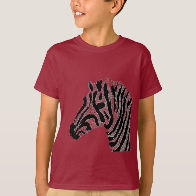 Svartvita randar för zebra tryck t-shirt (Framsida)