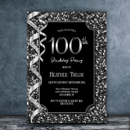 Svartvita sekvenser 100:e Födelsedagsfesten Inbjudningar