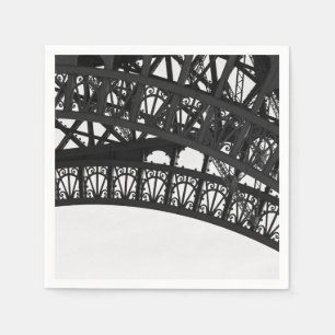 Svartvita servetter för papper för Eiffel tornbåge