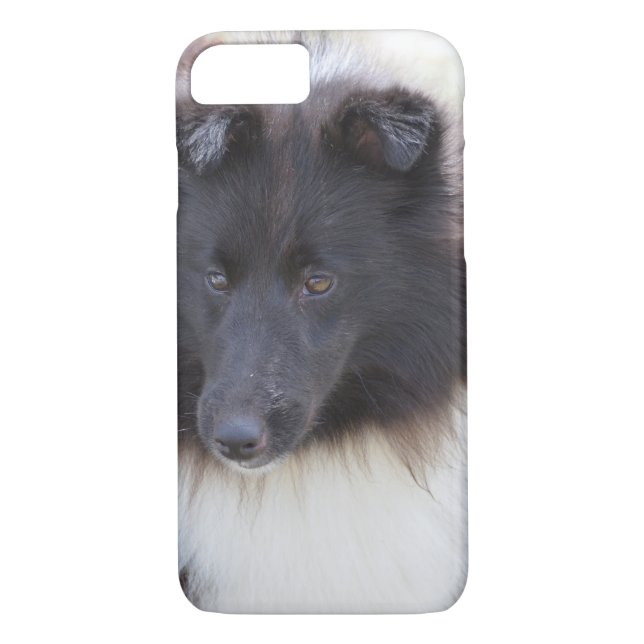 Svartvita Sheltie Case-Mate iPhone Skal (Baksida)
