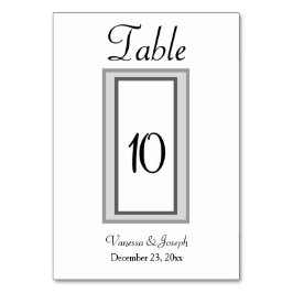 Svartvita Silver Bröllop Bord Bordsnummer