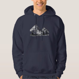 Svartvita skisser på herr hoodie
