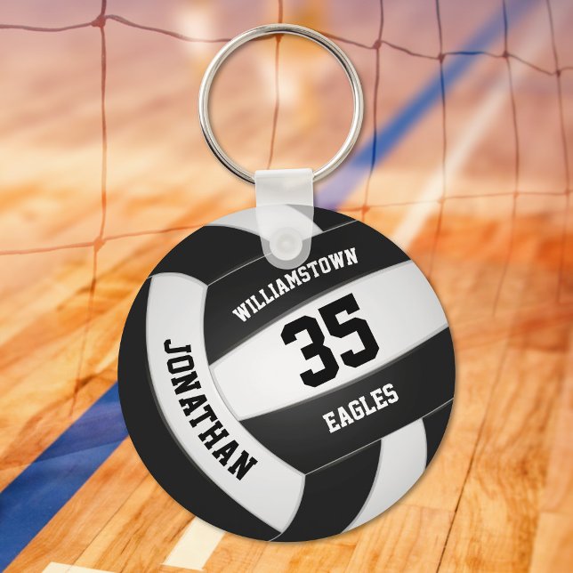 svartvita sportlag färg volleyball nyckelring (Skapare uppladdad)