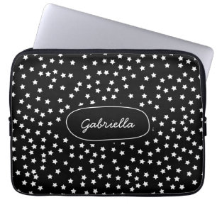 Svartvita stjärnor laptop sleeve