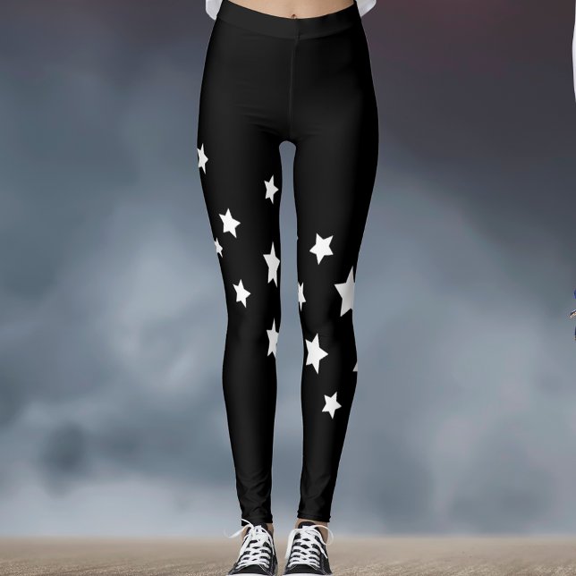 Svartvita stjärnor leggings (Skapare uppladdad)