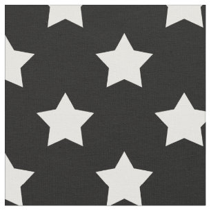Svartvita stjärnor Mönster dekorativ textil