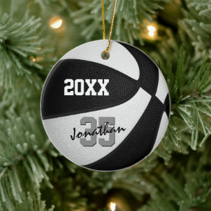 svartvita team färg basketball memento julgransprydnad keramik