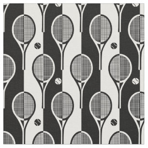 Svartvita tennisracketar XL Tyg