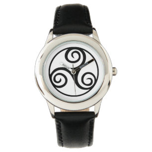 Svartvita Triskelion eller Triskele Armbandsur