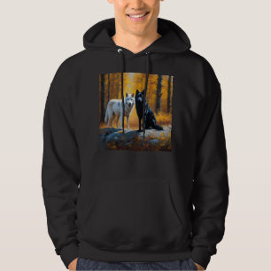 Svartvita Vargar Hoodie