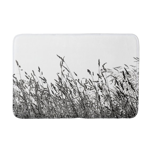 Svartvita vildfält badrumsmatta (Framsidan)