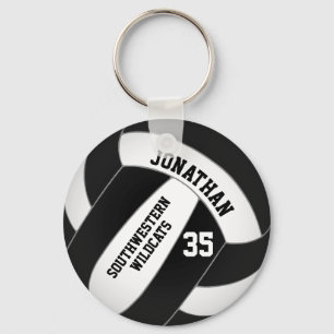 svartvita volleyball-team färg-pojkar nyckelring