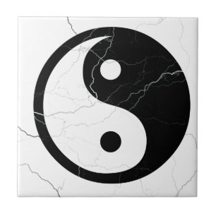 Svartvita Yin och Yang Kakelplatta