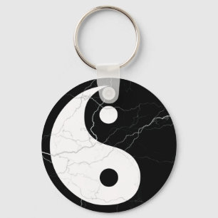 Svartvita Yin och Yang Nyckelring