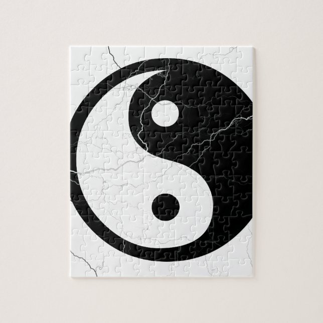 Svartvita Yin och Yang Pussel (Vertikal)