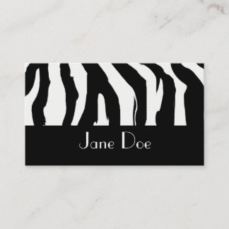 Svartvita zebra tryckvisitkortar visitkort