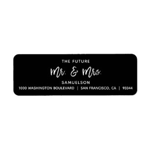 Svartvitets framtid Mr & Mrs Bröllop Returadress Etikett