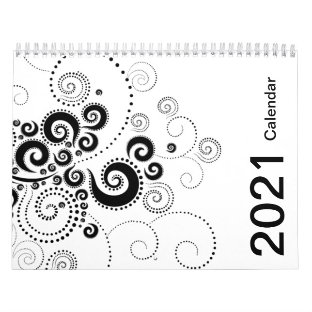 Svartvitt 2021-kalender kalender (Omslag)