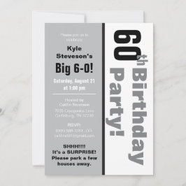 Svartvitt 60:e Födelsedagsfesten Inbjudningar